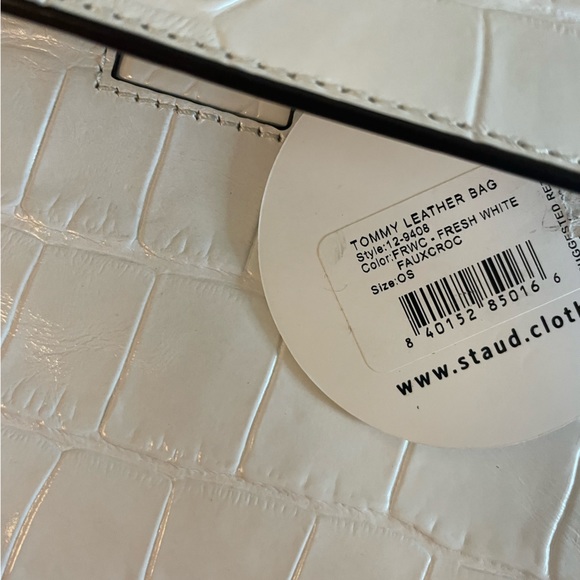 Staud White Croc Tommy Bag - Picture 7 of 8